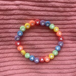 Bracelet cœurs arc-en-ciel